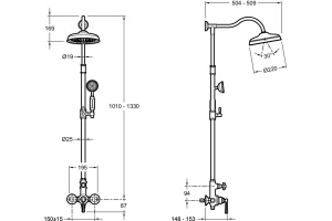 Душевая стойка Jacob Delafon Cleo 1889 E24311-BGG - 2