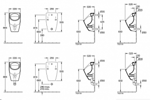 Писсуар подвесной Villeroy & Boch O.novo белый 56 (75240001) - 3