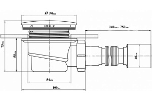Сифон к низкому поддону с гофрой Royal Bath хром - 2