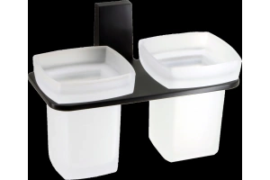 Стакан для зубных щеток двойной Wasserkraft Abens черный матовый