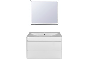 Тумба с раковиной Style Line Атлантика 100 Люкс Plus, подвесная, белая - 2