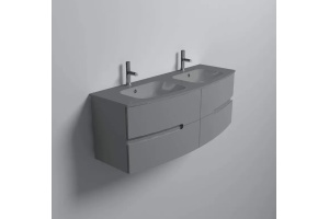 EB1887RU-DE4 Nona стеклянная раковина, матовый серый, 140 см, 2 раковины - 3