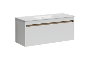 Тумба под раковину подвесная Sancos Smart 120 белая глянцевая