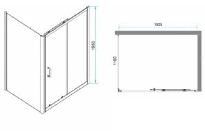 Душевой уголок RGW Passage PA-74 180x110 профиль хром стекло прозрачное - 3