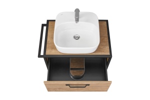 Тумба с раковиной Одри 42 Aquaton Лофт Фабрик 65 темное дерево - 3