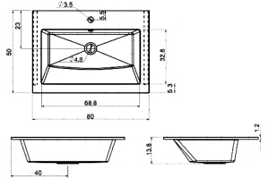 Мебельная раковина Aquanet Электра 80 - 3