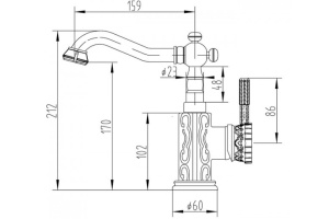 Смеситель Zorg Antic A 114U-SL для раковины - 2