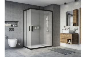 Душевой уголок STWORKI Карлстад DE019RC90140200 140x90 см профиль черный матовый, стекло матовое - 2