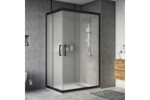 Душевой уголок STWORKI Карлстад DE019RC90120200 120x90 см профиль черный матовый, стекло матовое