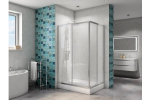 Душевой уголок BelBagno Due 120x80 профиль хром стекло прозрачное - 2
