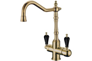 Смеситель для кухни Boheme Medici бронза с черным кристаллом Swarovski