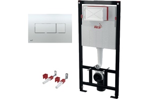 Система инсталляции для унитазов AlcaPlast AM101/1120-3:1 RU M371-0001 кнопка смыва хром