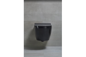 Унитаз подвесной beWash Bogen 88303206 с сиденьем микролифт черный глянцевый - 3