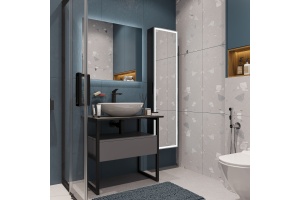 Мебель для ванной DIWO Элиста 80 антрацит с раковиной Moduo 55 Leaf - 2