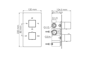Alme 1544 Thermo Термостатический смеситель для ванны и душа - 3