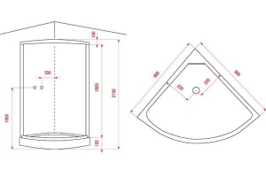 Душевая кабина Arcus  90x90 см (AS-102) - 2