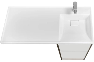 Тумба с раковиной Aquaton Лондри 40 темное дерево-белый - 2