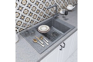 Мойка кухонная AQUATON Делия 78 серая - 2