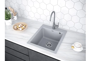 Мойка кухонная Paulmark Zemar 46 серый матовый  - 3