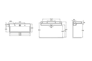 Раковина Jacob Delafon Terrace EXB112 120 см - 2