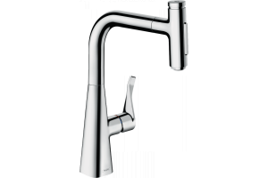 Кухонный смеситель Hansgrohe Metris Select M71 однорычажный, 240, с вытяжным душем, 2jet, sBox, хром 73817000