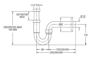 Сифон для раковины Bonomini 0220ZX22K7WZ - 2