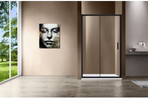 Душевая дверь Vincea Garda 120х190 черная стекло прозрачное - 2