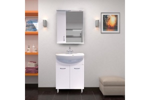 Тумба с раковиной Misty Уют 60 прямая белая - 2