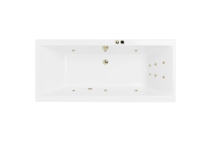 Акриловая ванна Excellent Pryzmat Slim 160x75 белая бронза с гидромассажем