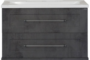 Тумба с раковиной Misty Марта 80 подвесная, темный бетон