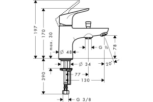 Смеситель Hansgrohe Focus E2  Monotrou 31930000 на борт ванны - 2