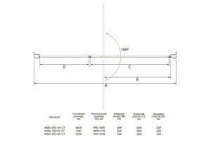 Душевая дверь в нишу Veconi Vianno VN-34 100 см профиль хром (VN34-100-01-C7) - 3