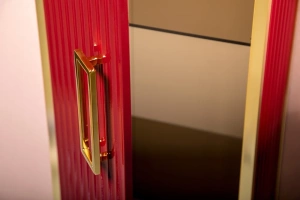 Шкаф-пенал Armadi Art Monaco подвесной бордо глянец - золото - 3