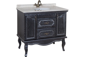 Тумба с раковиной Bellezza Рим 100 черная патина серебро - 2