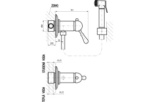 Гигиенический душ Rav Slezak Labe Mosaz L547SM со смесителем - 2