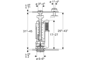 Запасной сливной клапан Typ290, двойной смыв - 3