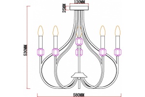 Люстра на штанге MyFar Lena MR1891-5C - 2