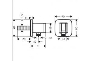 Шланговое подсоединение Hansgrohe FixFit E черный матовый - 2