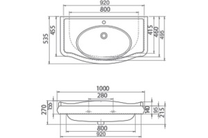 Мебельная раковина Opadiris CeraStyle Виктория 100 - 3