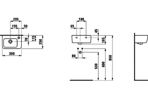 Рукомойник Laufen Pro A 8.1695.5.000.106.1 - 3