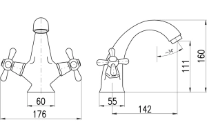 Смеситель для раковины Rav Slezak Morava retro хром - 2