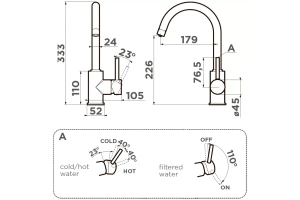 Смеситель для кухни Omoikiri Shinagawa ваниль (4994407) - 2