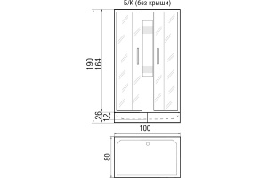 Душевая кабина с поддоном River Quadro Б/К 100/80/24 MT (10000002985) - 3