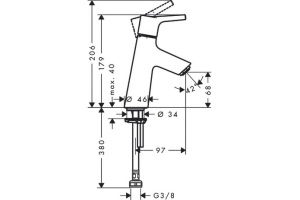 Кран для раковины Hansgrohe Talis S 80, для холодной воды, хром 72017000 - 2