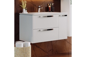 Тумба с раковиной Roca Lago 80 белый глянец - 3