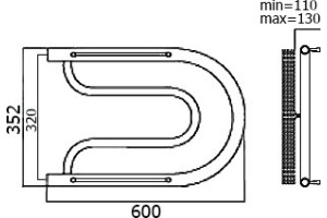 Водяной полотенцесушитель Terminus Фокстрот 320x600 Хром - 3