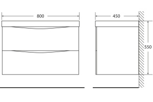 Тумба с раковиной BelBagno Marino 80 nero lucido - 3