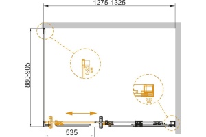 Душевой уголок Cezares Duet Soft AH 1 130/90 C Cr - 3