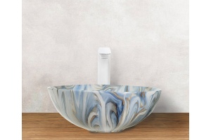 Раковина накладная Weltwasser WW ELBACH 3003 M814 40 голубой - серый (10000004553) - 3