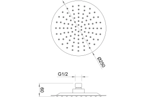 Верхний душ Berges Ventas черный матовый - 3